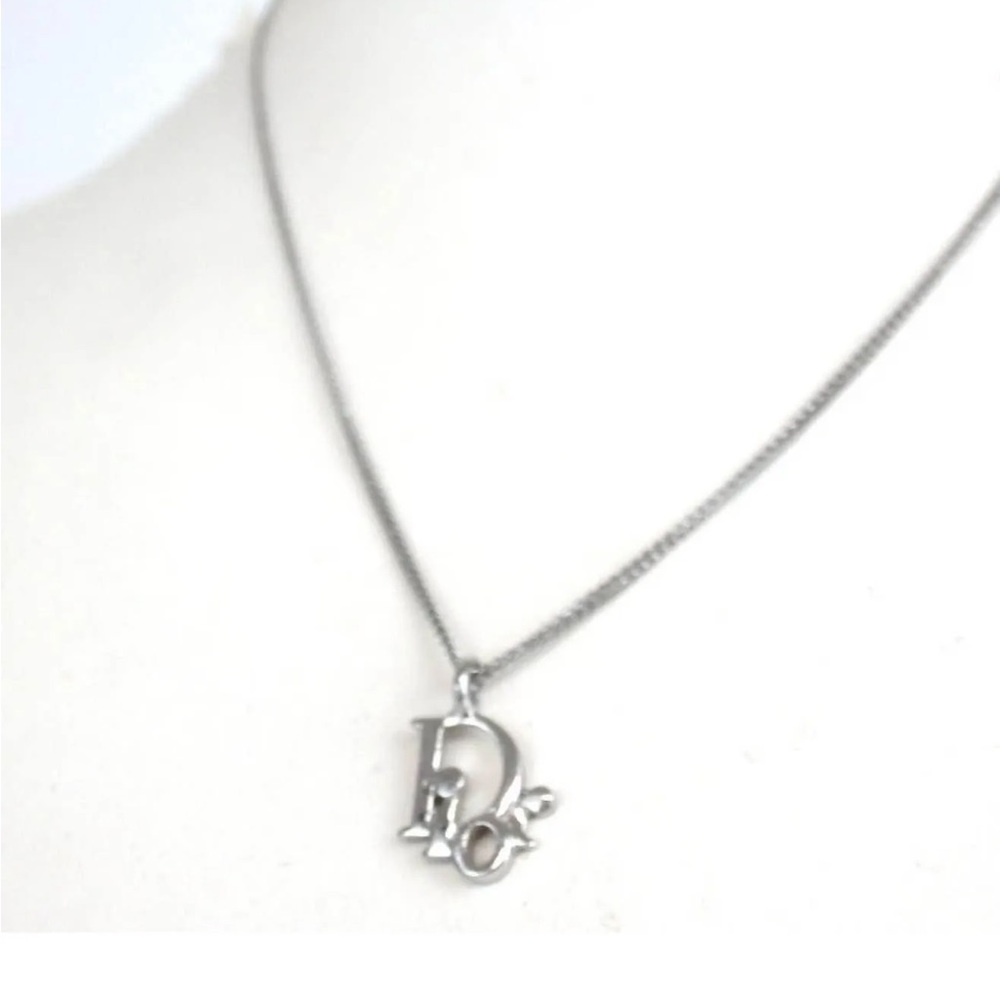 Dior Silver Necklace with Iconic Pendant Firm